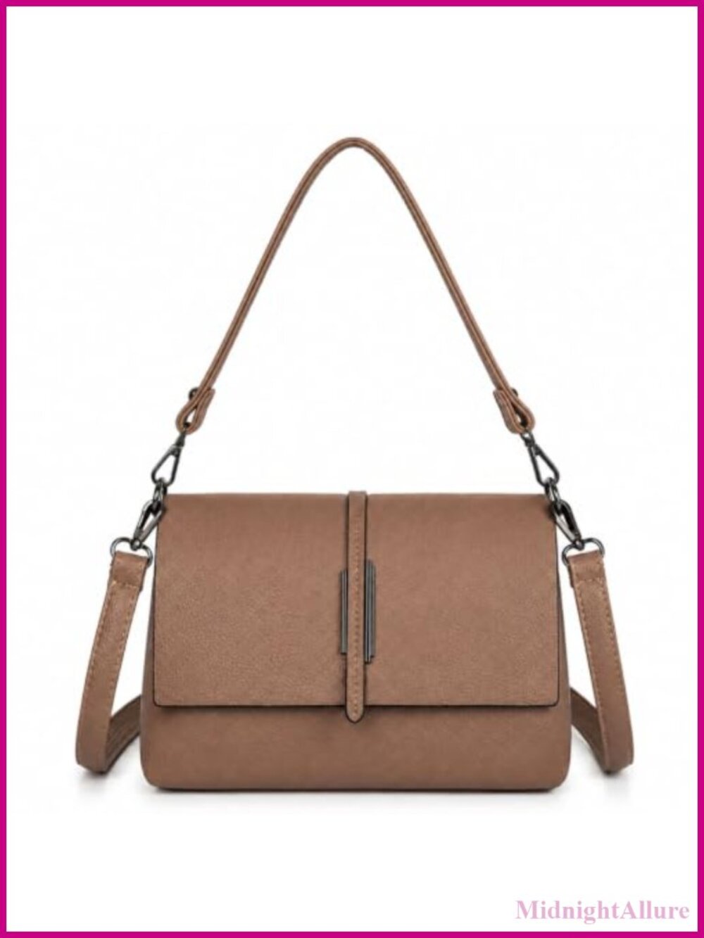 PU Leather Crossbody Bag Flap Shoulder Handbag Adjustable Strap